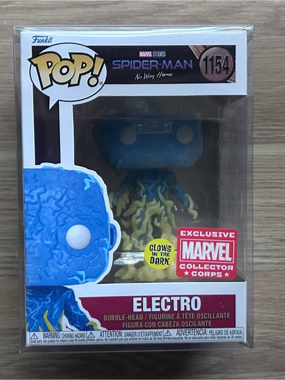 Funko Pop! Marvel Electro Glow In the Dark #1154 (COLLECTOR CORPS).